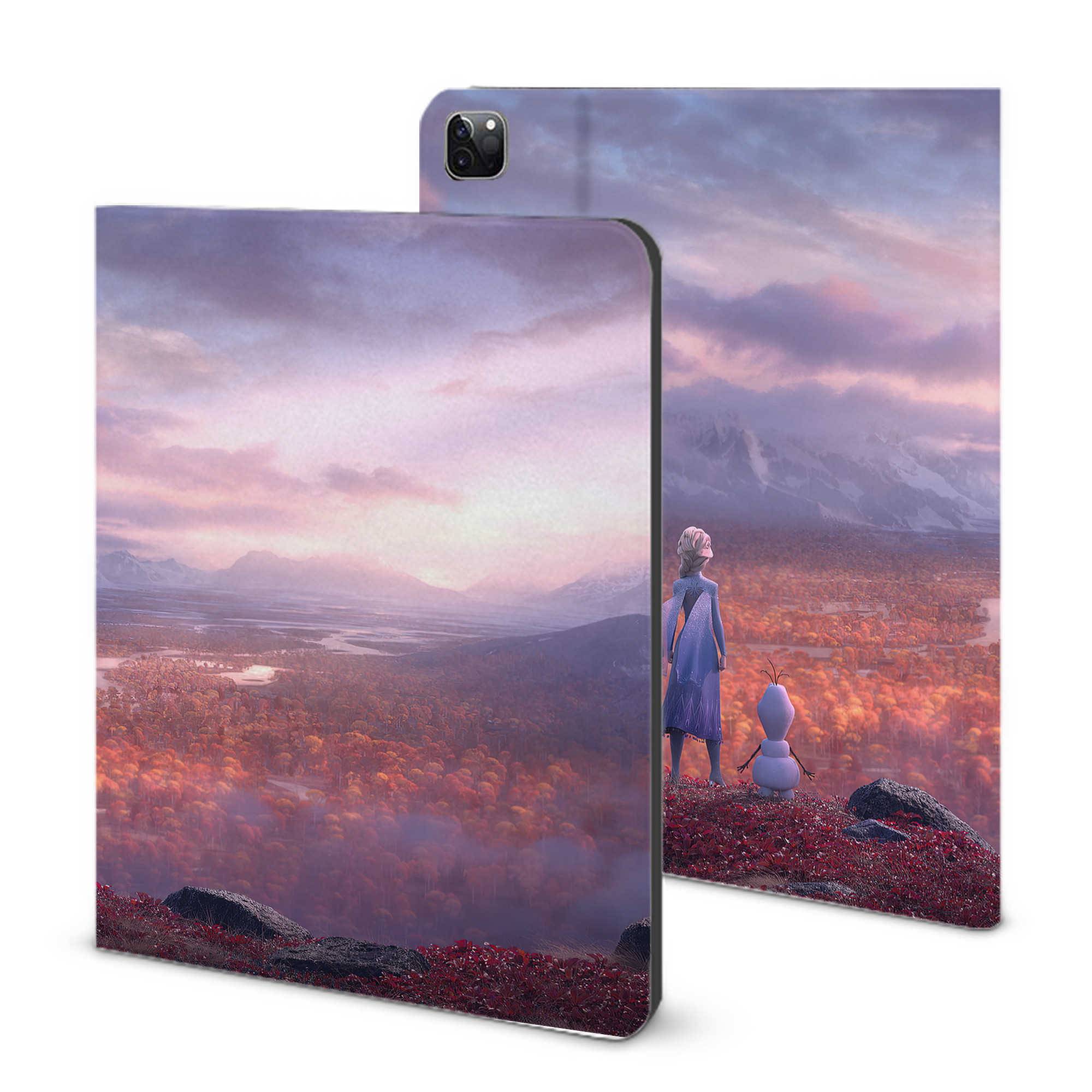 （画像用） アナと雪の女王 アンナ エルサ Frozen Anna Elsa IPad ケース ブック型 PUレザー TPU 耐衝撃 軽量 薄型 ペン収納なし 全面保護 IPad 各モデル対応
